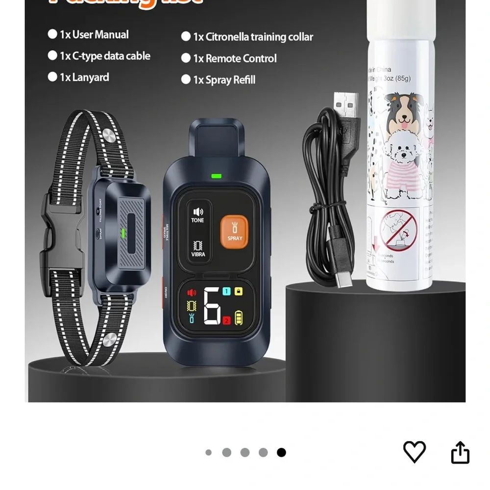 Remote spray trainer with citronella spray.